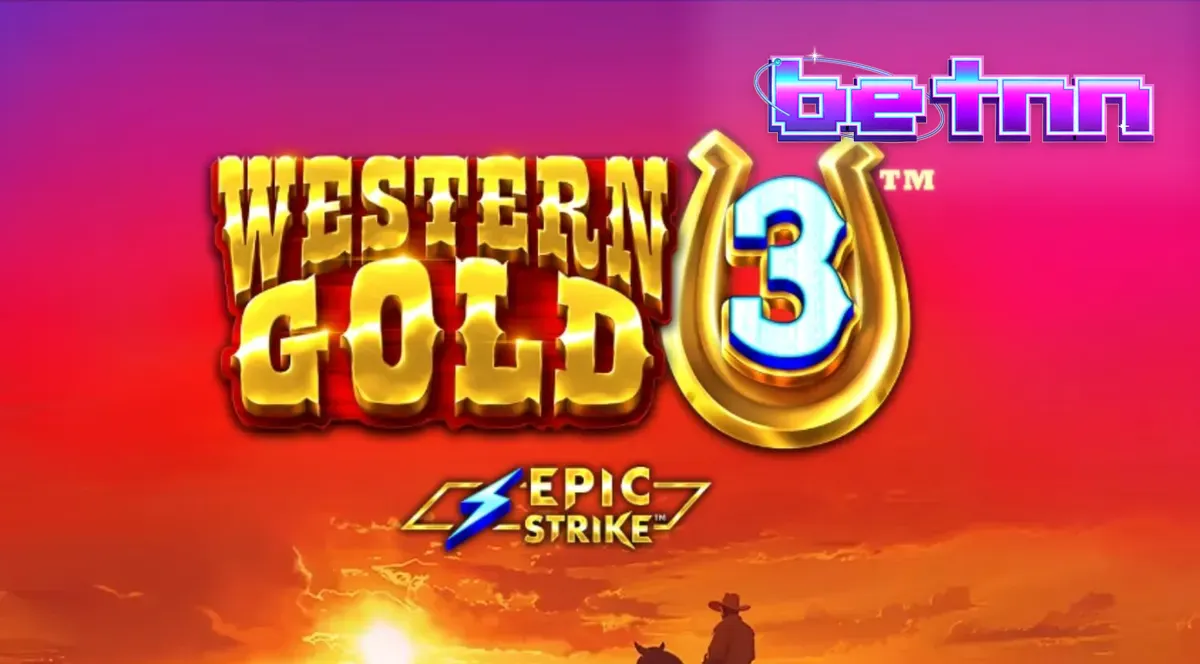 Interface do jogo de slot Western Gold 3 com tema de Velho Oeste